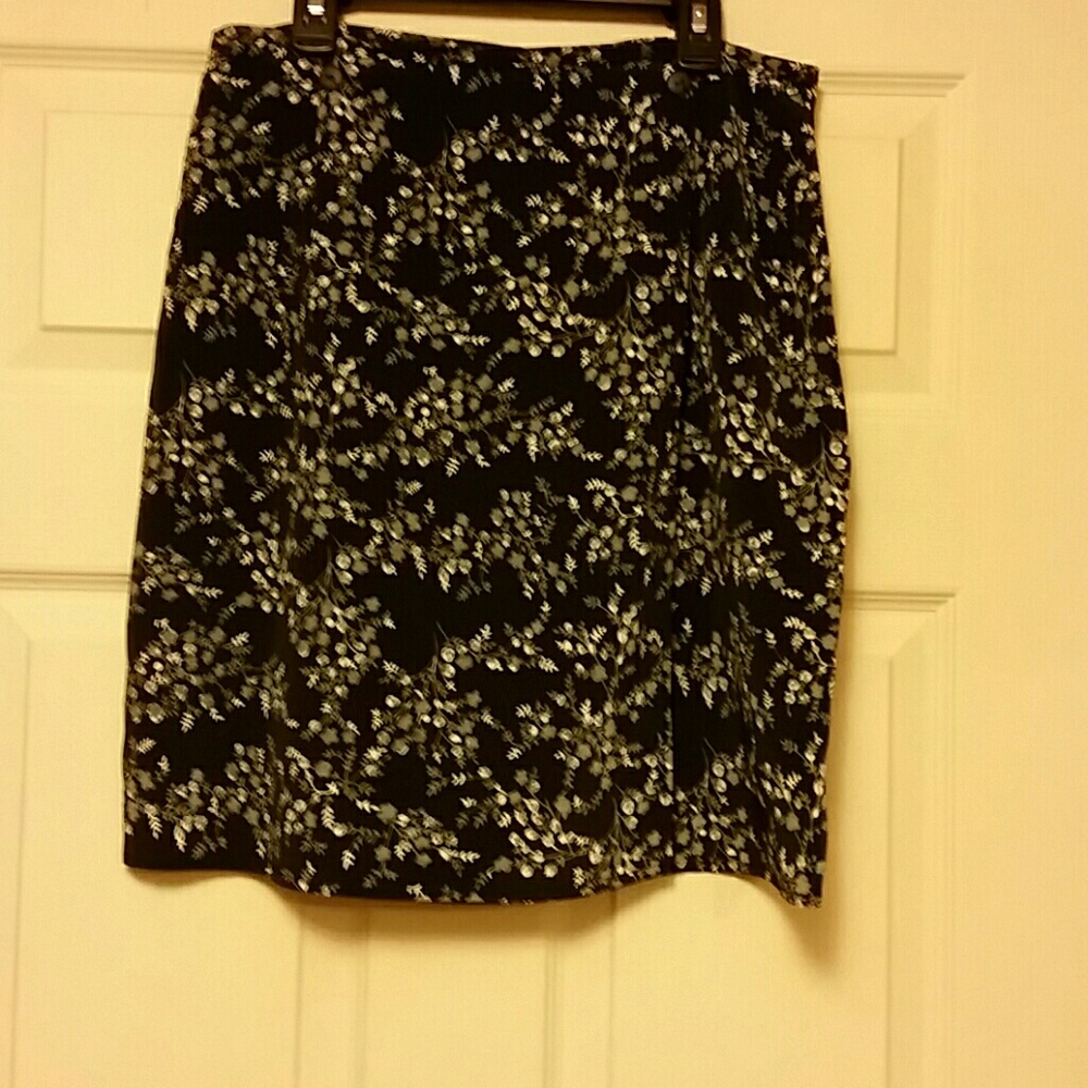 Black with floral print skirt